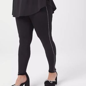 🏷️LB Rhinestone Ponte Knit Pull On Legging Black Size 18
